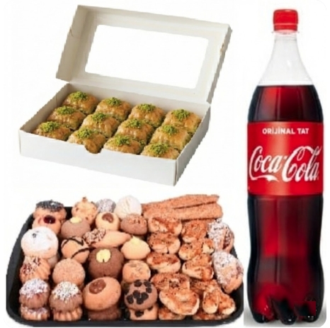 1 kg Fıstıklı Baklava Dahil Kuru Pasta Menüsü pasta