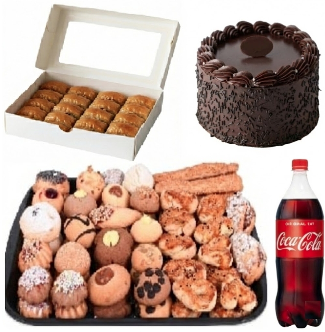 1 Litre Kola İle Tamamlanmış 6-9 Kişilik Menü pasta