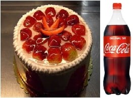 4-6 Kişilik Çilekli Pasta 1 Litre Cola pasta