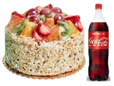 4 kişilik Karışık meyveli pasta 1 lt cola Pastaneci pasta