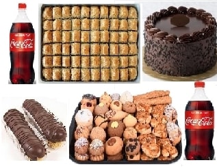 Tatlı Krizine Son Büyük Karışık Tatlı Paketi ve 2 Litre Soğuk İçecek pasta